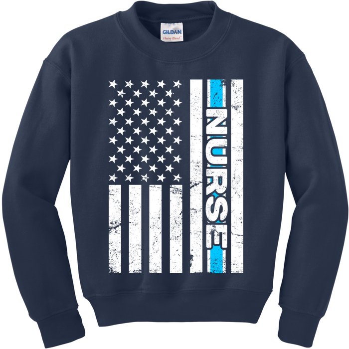 Support Nurses Front Line Flag Kids Sweatshirt