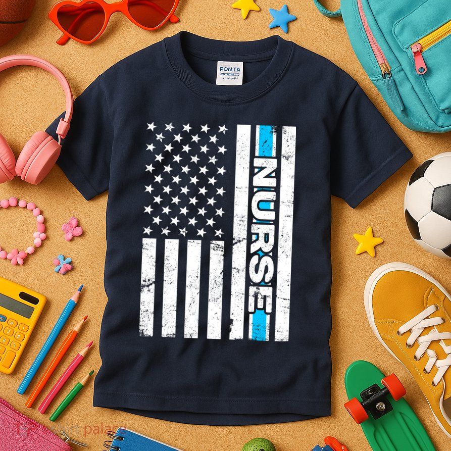 Support Nurses Front Line Flag Kids T-Shirt