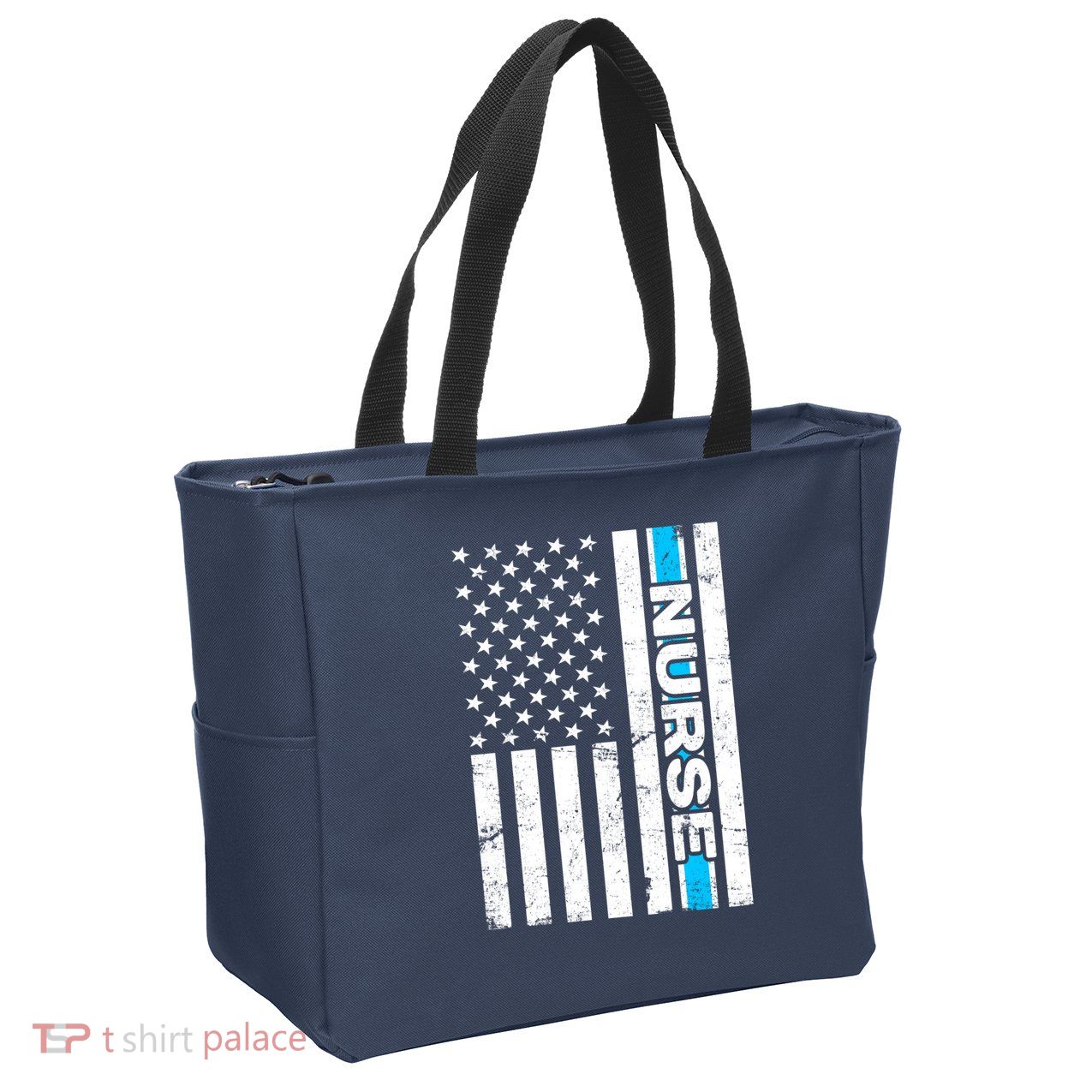 Support Nurses Front Line Flag Zip Tote Bag