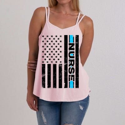 Support Nurses Front Line Flag Women's Strappy Tank