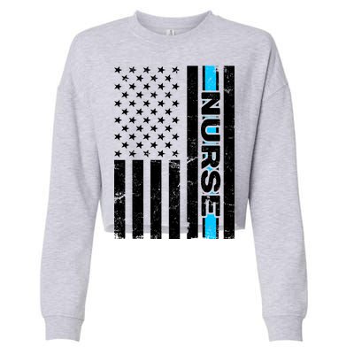 Support Nurses Front Line Flag Cropped Pullover Crew