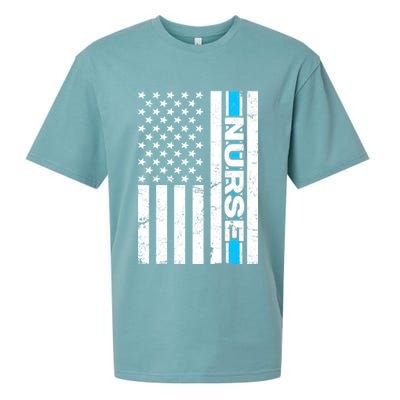 Support Nurses Front Line Flag Sueded Cloud Jersey T-Shirt