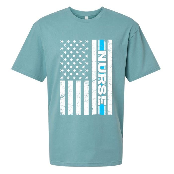 Support Nurses Front Line Flag Sueded Cloud Jersey T-Shirt