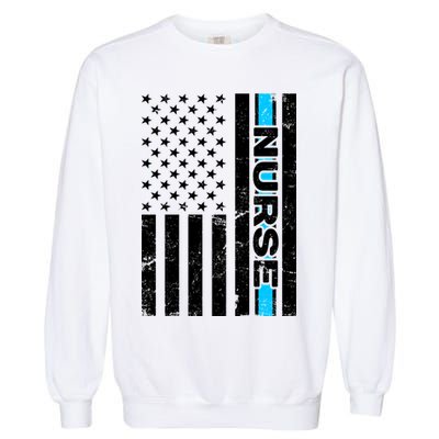 Support Nurses Front Line Flag Garment-Dyed Sweatshirt