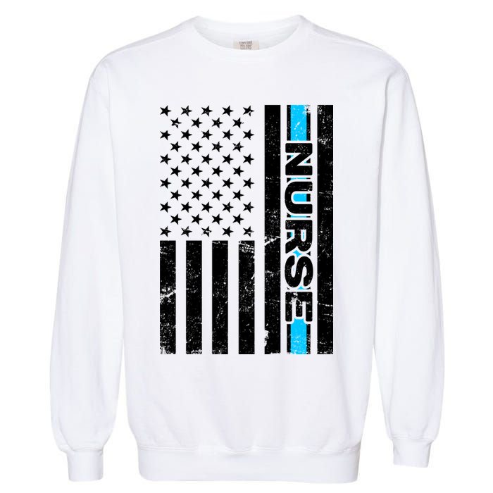 Support Nurses Front Line Flag Garment-Dyed Sweatshirt