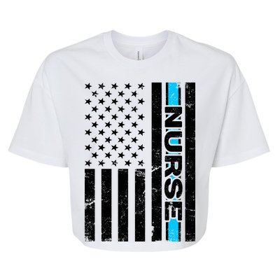 Support Nurses Front Line Flag Bella+Canvas Jersey Crop Tee