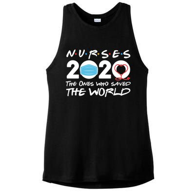 Support Nurses The Ones Who Saved The World Ladies PosiCharge Tri-Blend Wicking Tank