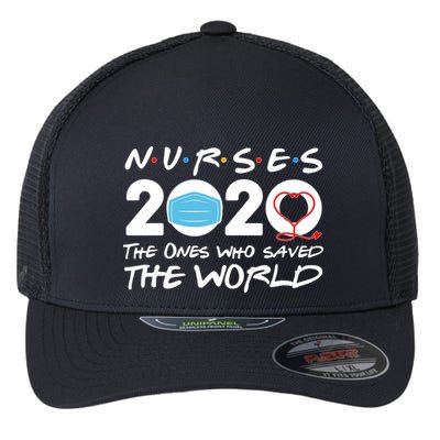 Support Nurses The Ones Who Saved The World Flexfit Unipanel Trucker Cap