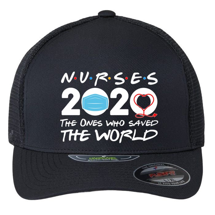 Support Nurses The Ones Who Saved The World Flexfit Unipanel Trucker Cap