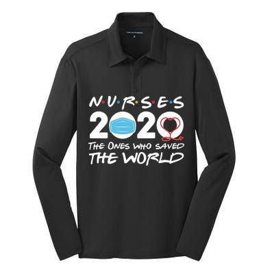 Support Nurses The Ones Who Saved The World Silk Touch Performance Long Sleeve Polo