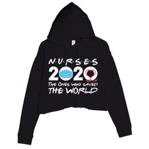 Support Nurses The Ones Who Saved The World Crop Fleece Hoodie