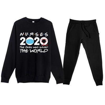 Support Nurses The Ones Who Saved The World Premium Crewneck Sweatsuit Set