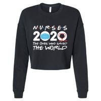 Support Nurses The Ones Who Saved The World Cropped Pullover Crew