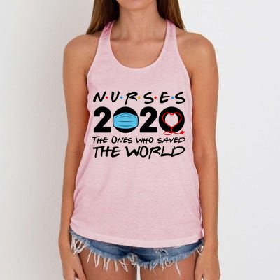 Support Nurses The Ones Who Saved The World Women's Knotted Racerback Tank