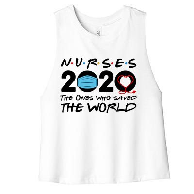 Support Nurses The Ones Who Saved The World Women's Racerback Cropped Tank