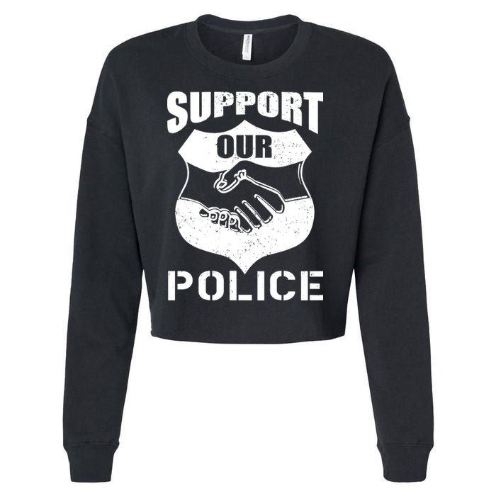 Support Our Police Cropped Pullover Crew