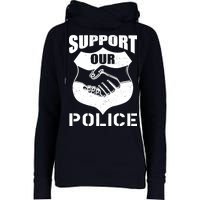 Support Our Police Womens Funnel Neck Pullover Hood