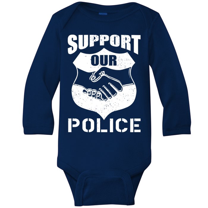 Support Our Police Baby Long Sleeve Bodysuit