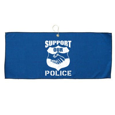 Support Our Police Large Microfiber Waffle Golf Towel