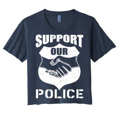 Support Our Police Women's Crop Top Tee