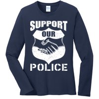 Support Our Police Ladies Long Sleeve Shirt