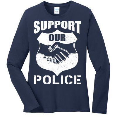 Support Our Police Ladies Long Sleeve Shirt