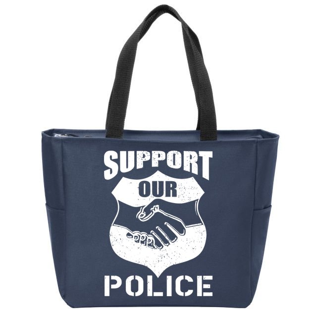 Support Our Police Zip Tote Bag