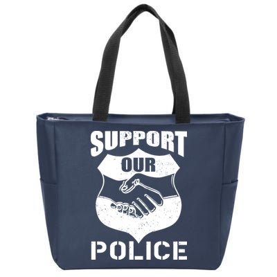 Support Our Police Zip Tote Bag