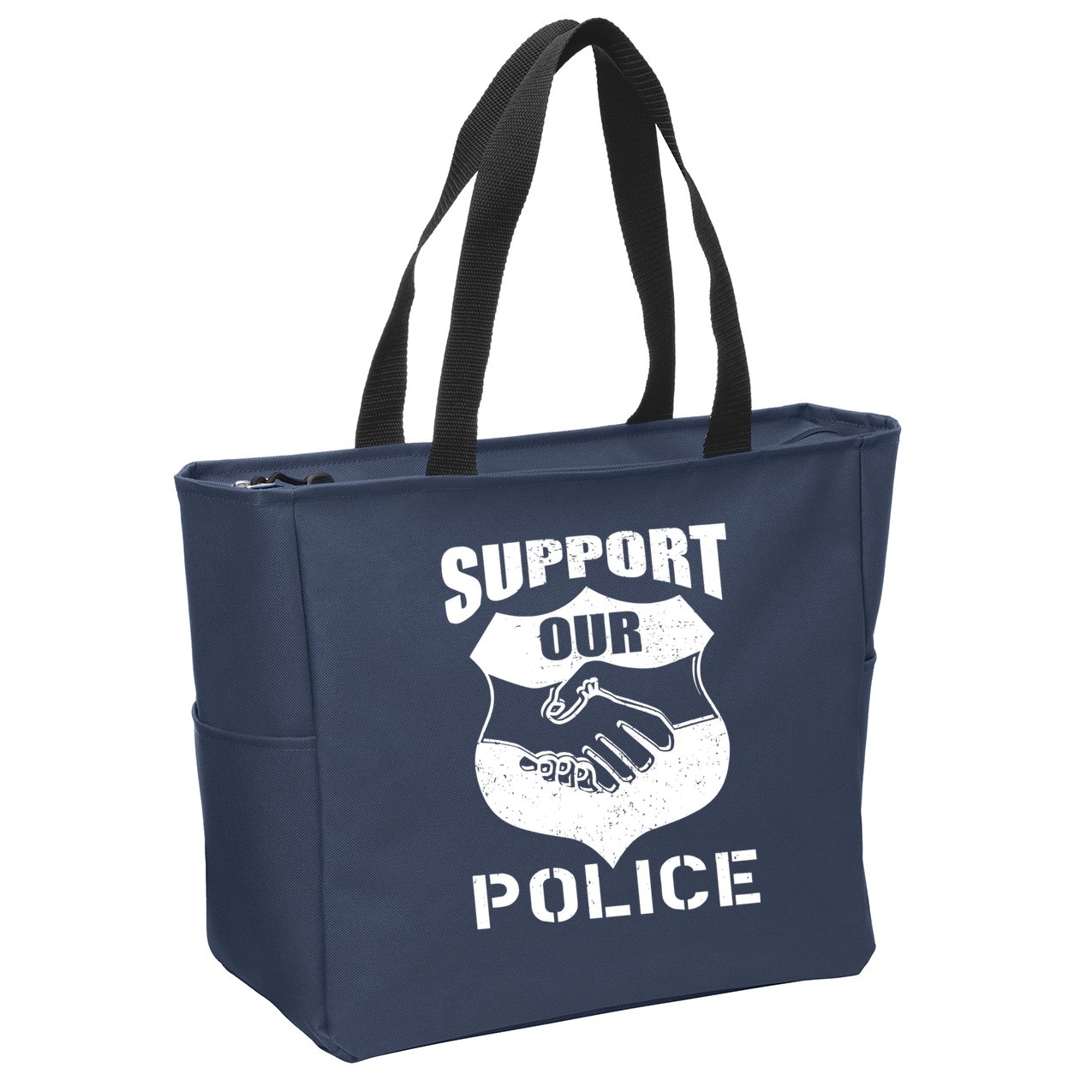Support Our Police Zip Tote Bag