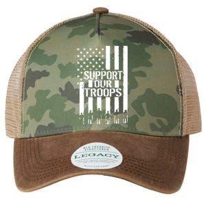 Support Our Troops Distressed American Flag Legacy Tie Dye Trucker Hat