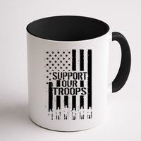 Support Our Troops Distressed American Flag Mug