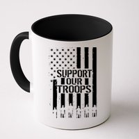 Support Our Troops Distressed American Flag Mug