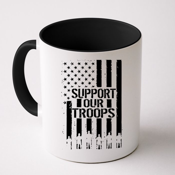 Support Our Troops Distressed American Flag Mug