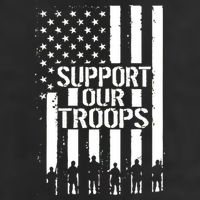 Support Our Troops Distressed American Flag 12oz Stainless Steel Coffee Mug