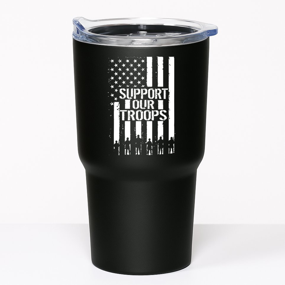 Support Our Troops Distressed American Flag Tumbler