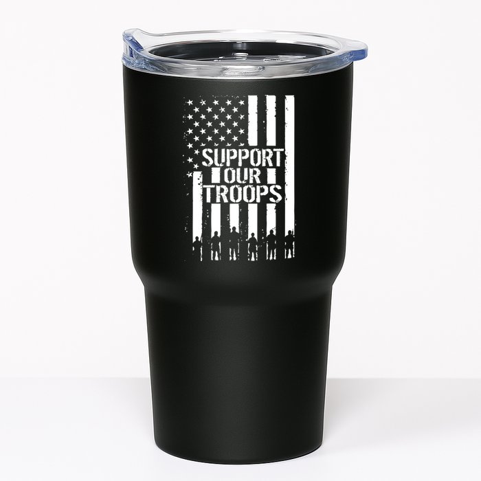 Support Our Troops Distressed American Flag Tumbler