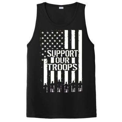 Support Our Troops Distressed American Flag PosiCharge Competitor Tank