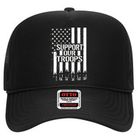 Support Our Troops Distressed American Flag Hat