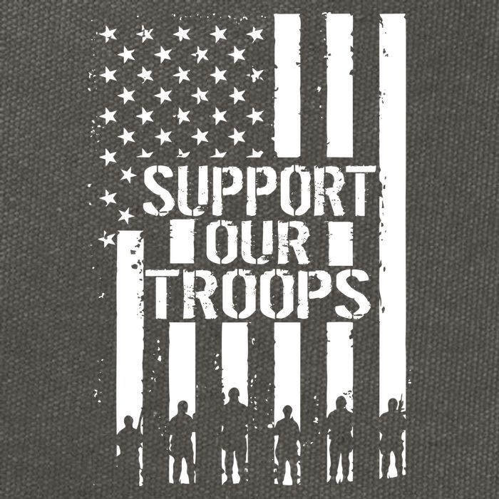 Support Our Troops Distressed American Flag Cotton Canvas Backpack