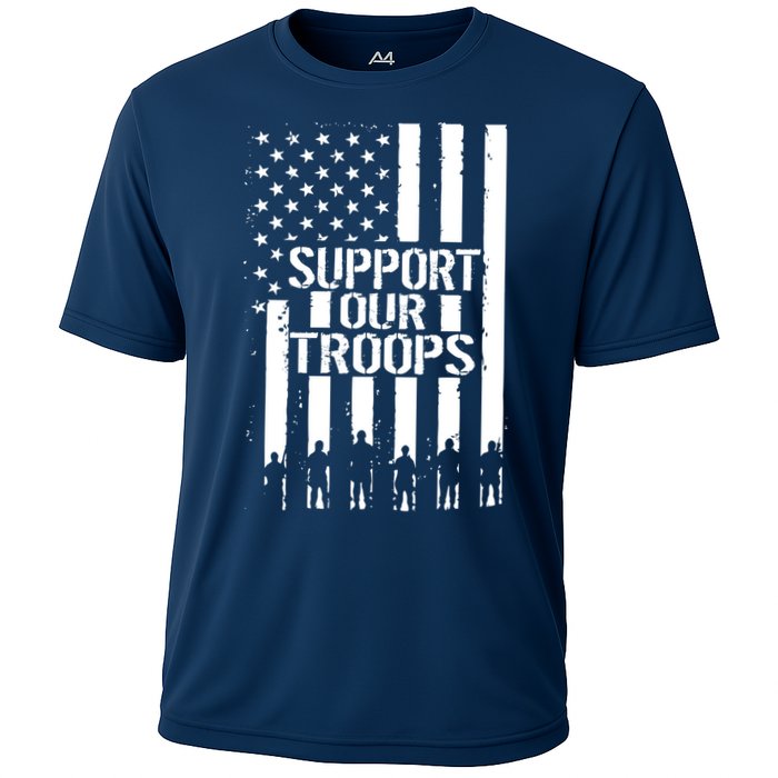 Support Our Troops Distressed American Flag Performance Shirt