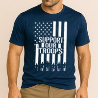 Support Our Troops Distressed American Flag Performance Shirt
