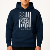 Support Our Troops Distressed American Flag Hoodie
