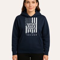Support Our Troops Distressed American Flag Hoodie