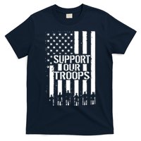 Support Our Troops Distressed American Flag T-Shirt