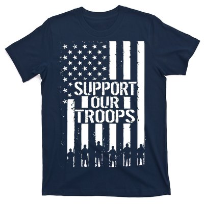 Support Our Troops Distressed American Flag T-Shirt