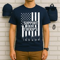 Support Our Troops Distressed American Flag T-Shirt