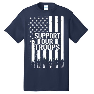 Support Our Troops Distressed American Flag Tall T-Shirt