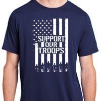 Support Our Troops Distressed American Flag Adult ChromaSoft Performance T-Shirt