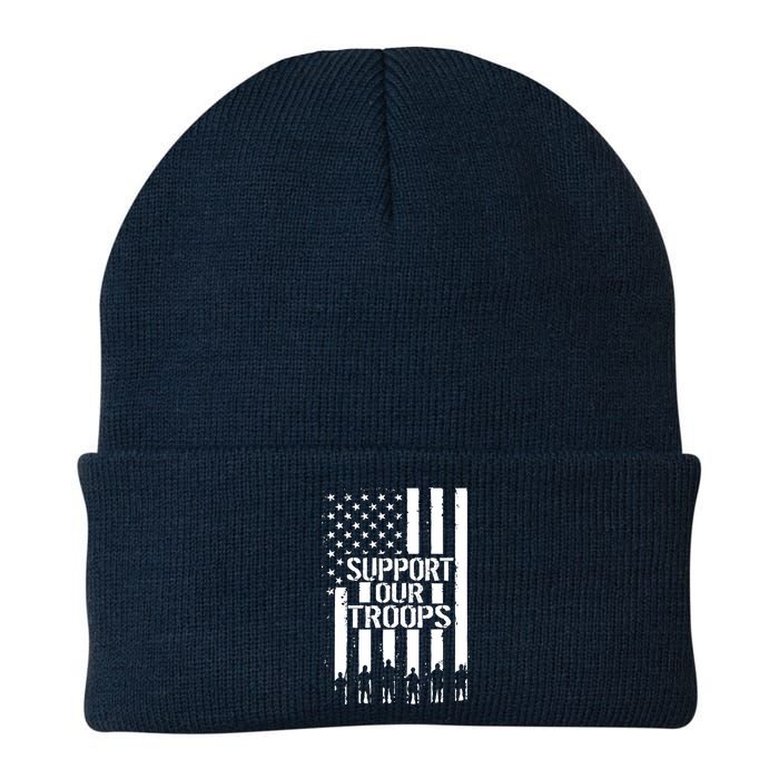 Support Our Troops Distressed American Flag Beanie