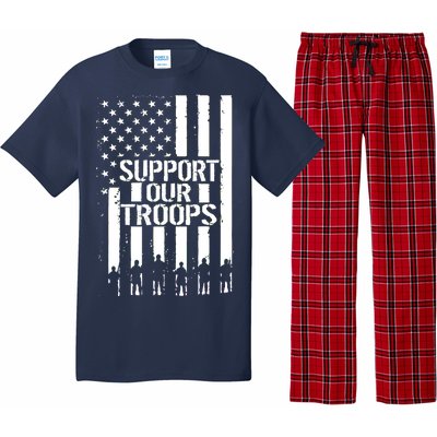 Support Our Troops Distressed American Flag Pajama Set